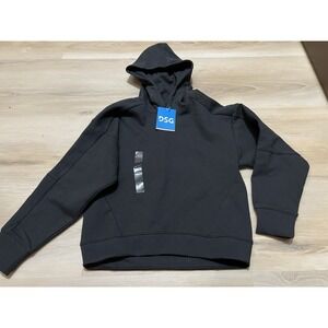 NWT DSG Girls Sport Fleece Top Hoodie Black Sweatshirt Size Small 8-9 Soft